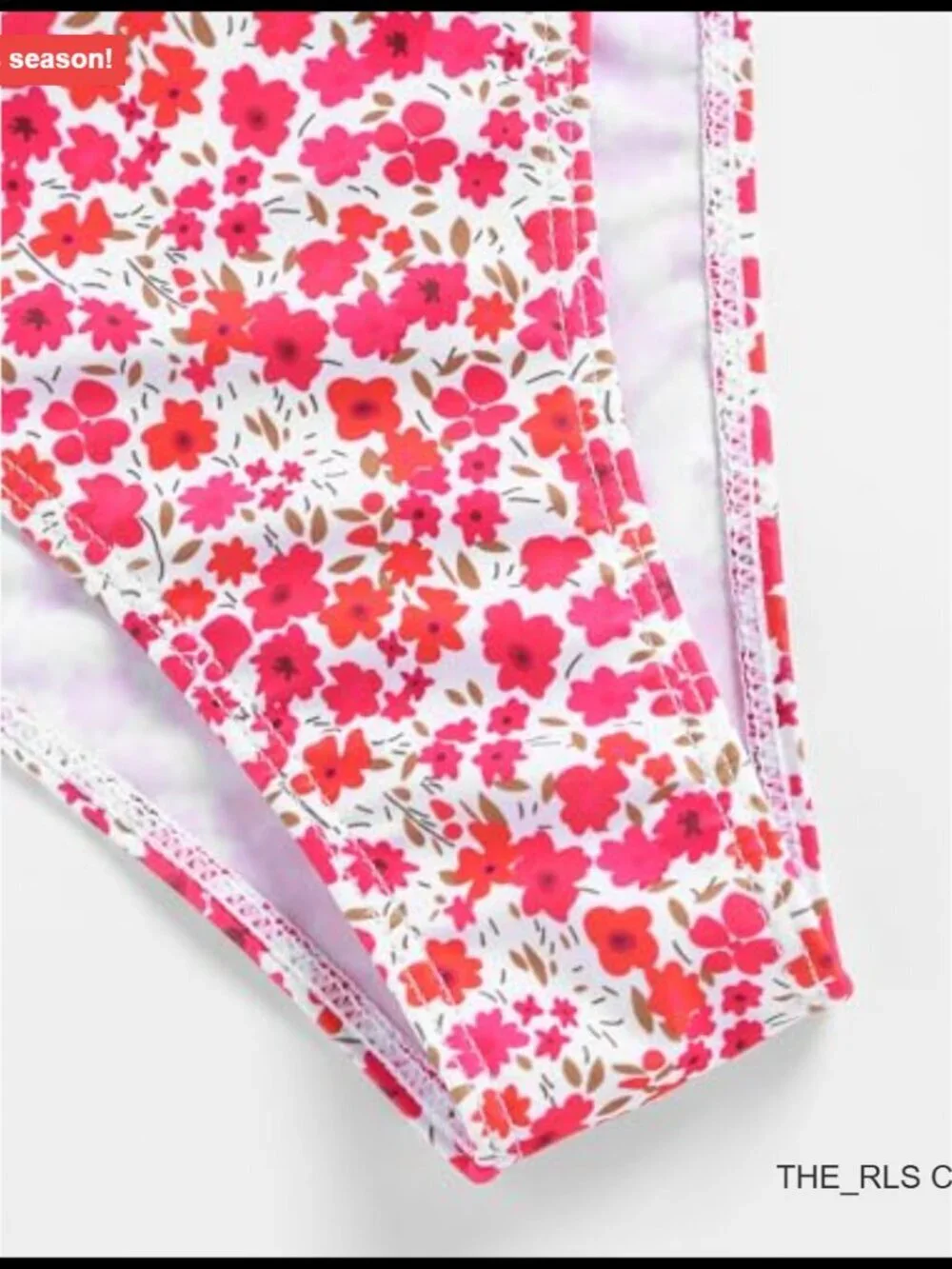 2 Piece Floral Print Swimsuit Triangle String High Cut Bikini Set